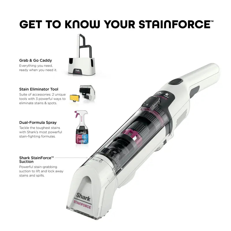 💪Handheld Spot & Stain Cleaner with Storage Caddy & Crevice Tool - HX101