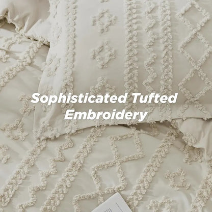 Boho Quilted 3-Piece Bedding Set with Pillow Shams