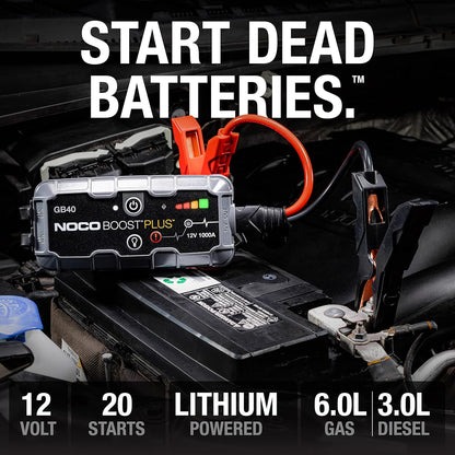 Boost GB40 1000A UltraSafe Jump Starter – 6.0L Gas / 3.0L Diesel, Power Bank