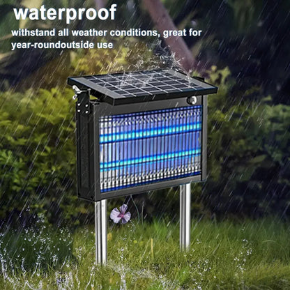 4500V Solar Powered Bug Zapper – Waterproof Electric Mosquito & Fly Trap