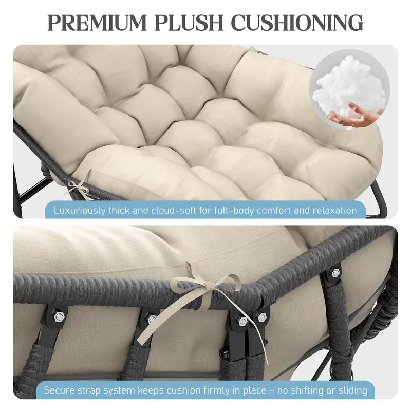 Indoor Outdoor Egg Rocker 450/550lbs | Thick Padded Cushion Adjustable Backrest