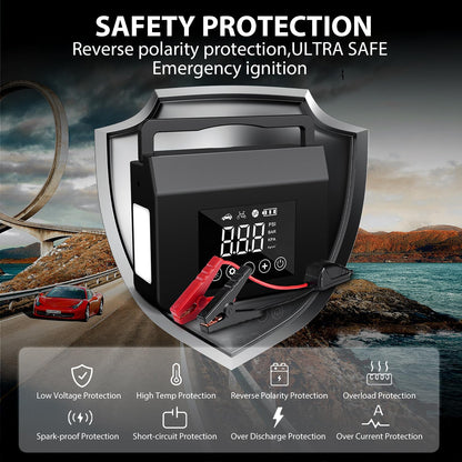 4000A Portable Car Jump Starter with 150PSI Tire Inflator, 12V Battery Booster, 15000mAh Power Bank & LED Light
