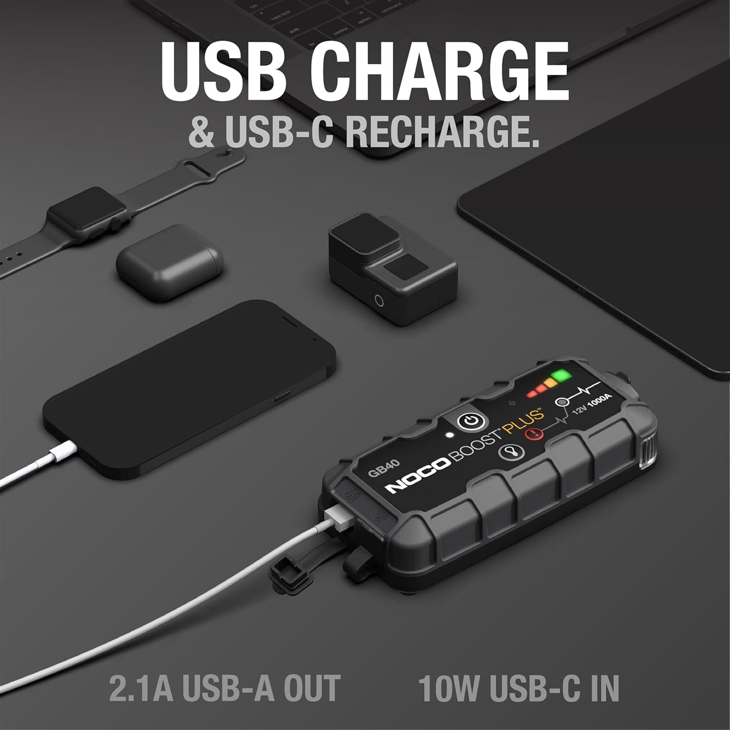 Boost GB40 1000A UltraSafe Jump Starter – 6.0L Gas / 3.0L Diesel, Power Bank