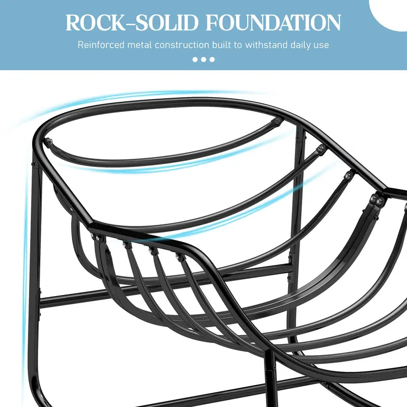 Indoor Outdoor Egg Rocker 450/550lbs | Thick Padded Cushion Adjustable Backrest