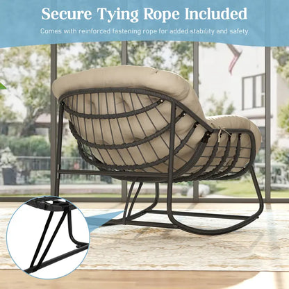 Indoor Outdoor Egg Rocker 450/550lbs | Thick Padded Cushion Adjustable Backrest