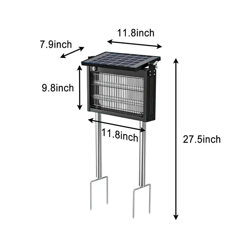 4500V Solar Powered Bug Zapper – Waterproof Electric Mosquito & Fly Trap