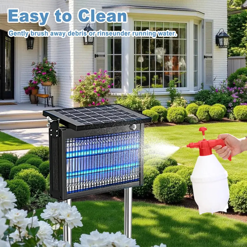 4500V Solar Powered Bug Zapper – Waterproof Electric Mosquito & Fly Trap